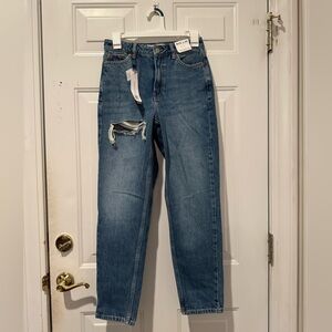 Nordstrom TOPSHOP High Rise Blue Distressed Jeans